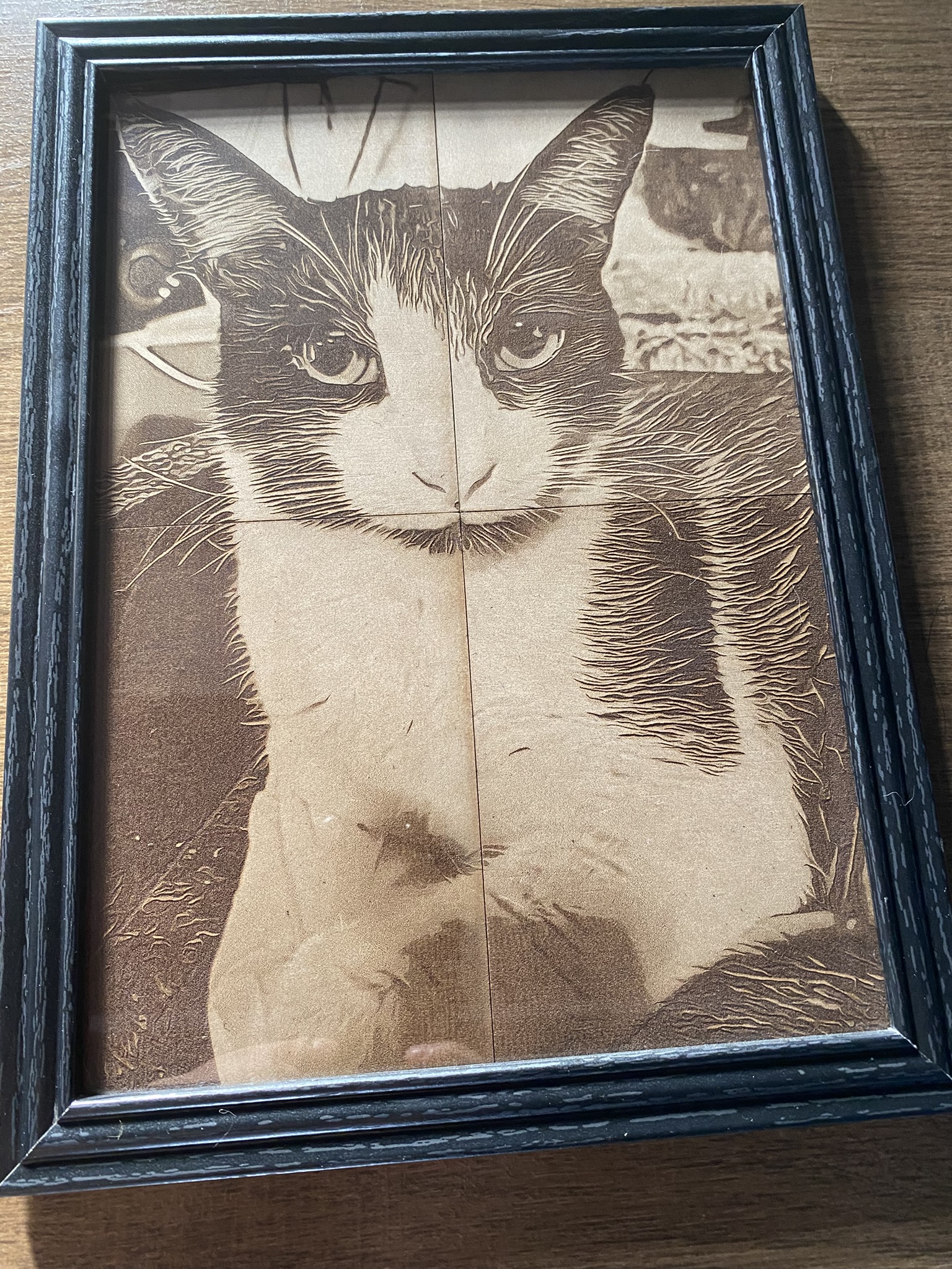 cuadro A4 personalizado grabado con láser en MDF